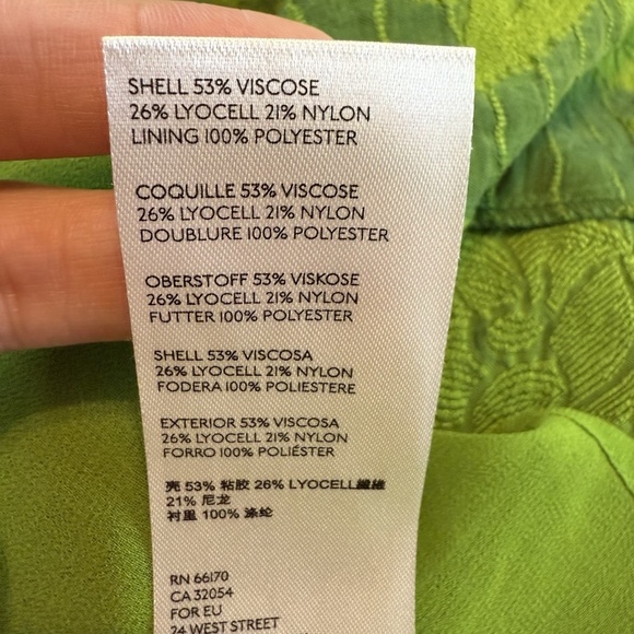 Maeve Anthropologie Women Size 10 Savannah Green Embroidered Swing Blouse Ruffle - Picture 13 of 15